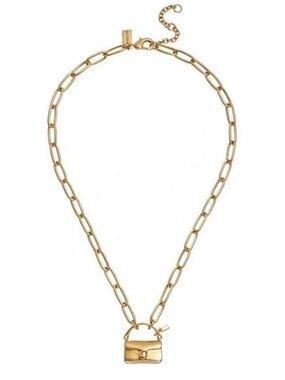 NWT! COACH Gold Tabby Purse Chain Necklace